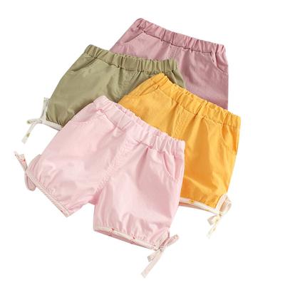 Summer Beach Baby Girl Boy Shorts Pant Bow Solid Kids Infant Cotton Panties