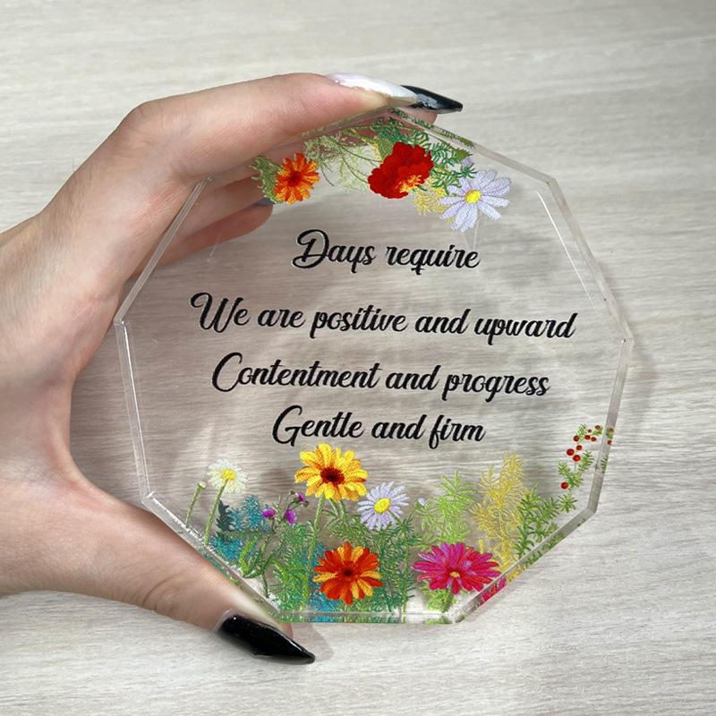 Geschenke für Freunde und Familie Souvenirs Tischdekorationen Neunseitige Form Acryl Blumenschmuck
