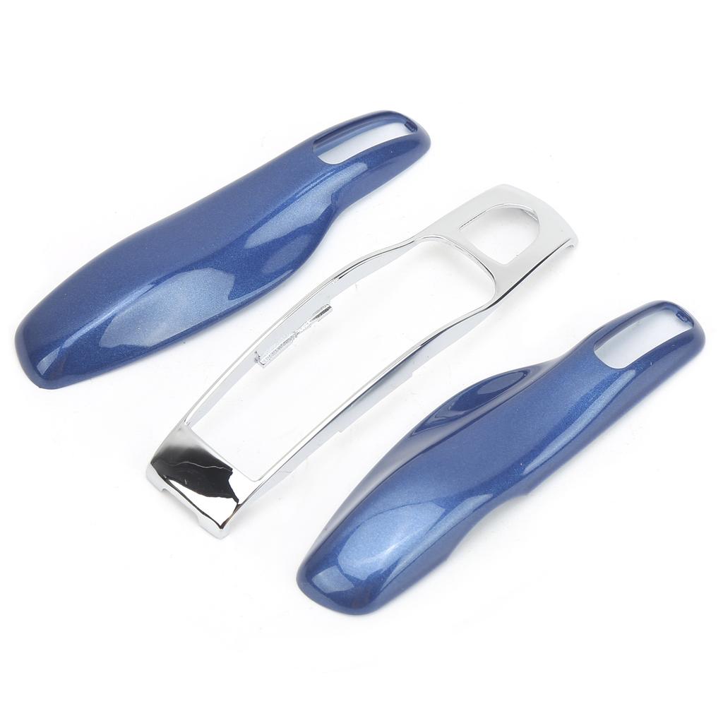 Car Remote Key Fob Case Trim Protective Cover Fit for 911Panamera Macan Boxster(Blue Silver )