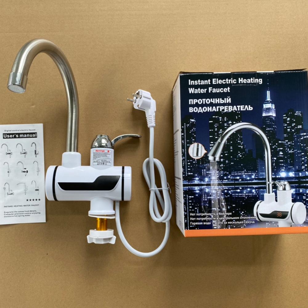 

Мини электрический водонагреватель для душа 220 В 110 В 3000 Вт кухонный кран с горячей водой без бака мгновенный нагрев смесители цифровой дисплей для дома AU Plug белый