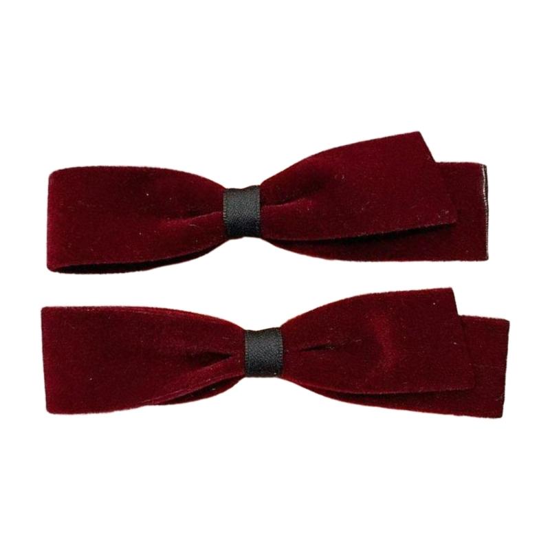 

Women s Hair Accessory Velvety Bows Clip Duckbills Design Barrettes Hair Accessories Suitable for Work Shopping Parties бордовый
