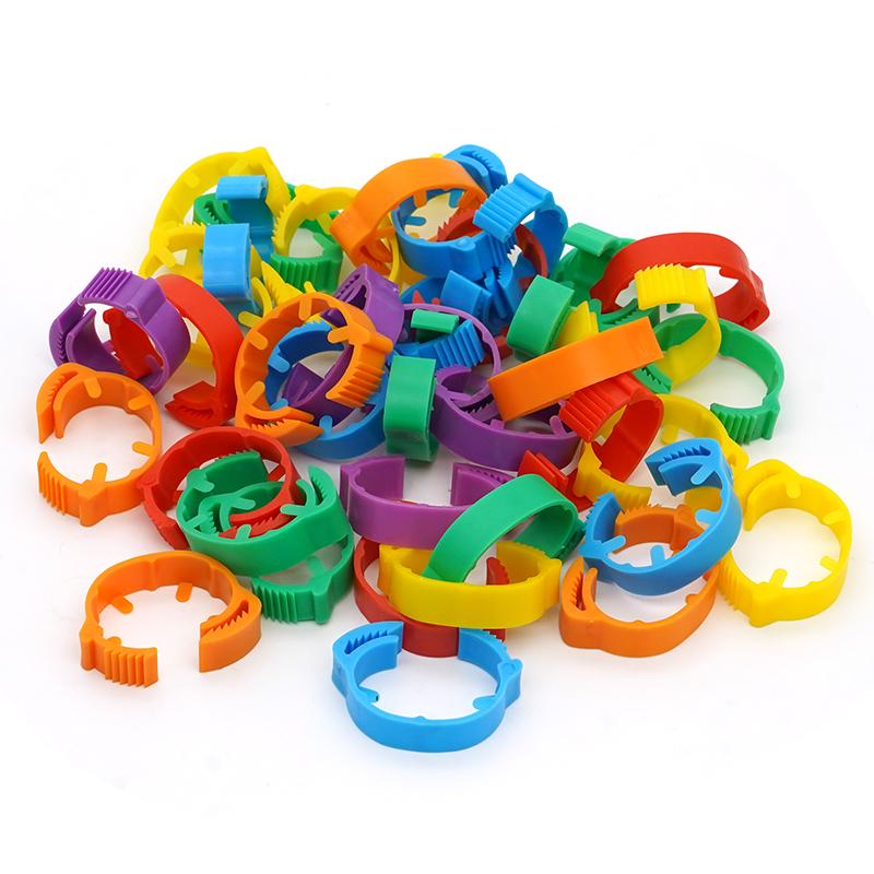 30PCS/50PCS Adjustable Chicken Foot Rings 6 Colors Inner Diameter Size 2~2.4cm Chicken Poultry Flexible Retractable Foot Rings