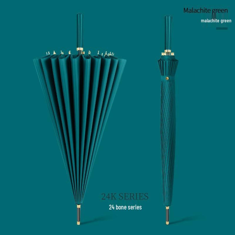 Windproof Double Canopy Umbrella with 24 Ribs and Long Handle