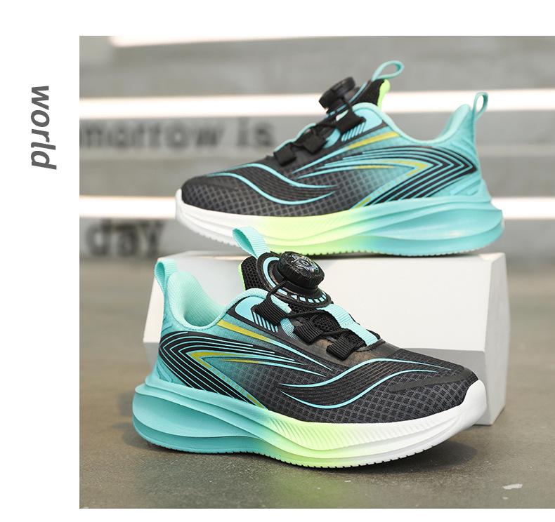 Boys' Autumn Sports Mesh Shoes with Rotating Buckle for Children's Training