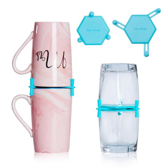 

6/10 шт. подстаканник штабелируемый органайзер для кофейных кружек регулируемый штабелер для посуды многоразовое кухонное хранилище для чашек чая и кофейных кружек 6pcs жёлтый