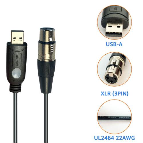 DSD TECH SH-RS09B USB-DMX Cable for Freestyler QLC and Pi Open Lighting (1.8M)