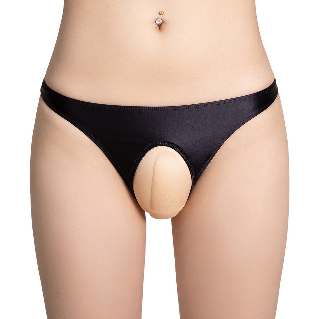 Dámské hladké kalhotky s otevřeným rozkrokem Nízký pas Kalhotky bez rozkroku Spodní prádlo