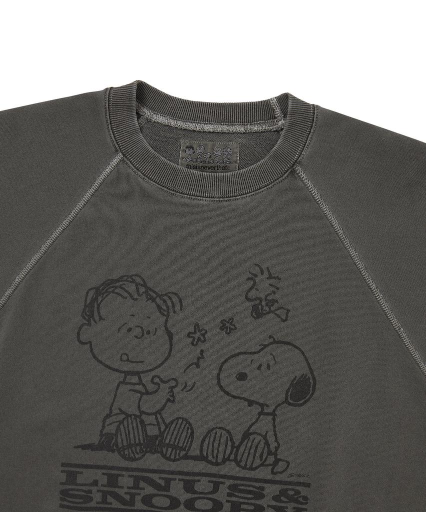 THISISNEVERTHAT Tnt Peanuts Faded Crewneck Charcoal