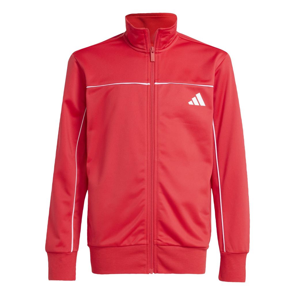 Adidas Essentials Tracksuit Set Pure Kids' (KKN83) - Top Ruby/White, Bottom Black/White (JX0205)