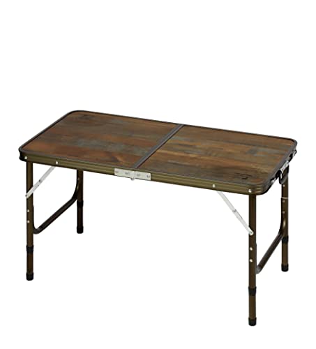 Captain Stag UC-572 Outdoor Folding Table, 90 X 45 Cm, 4 Height Adjustable, Seats 2-4, Aluminum, Bistro Style