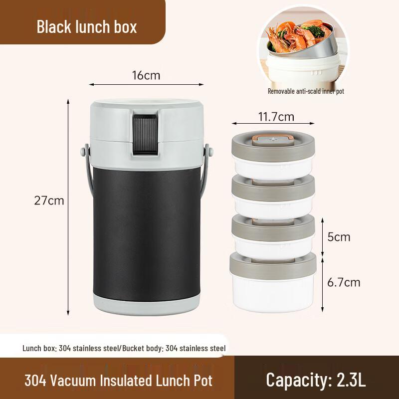 Wutuo Stainless Steel Insulated Lunch Box with Folding Cutlery