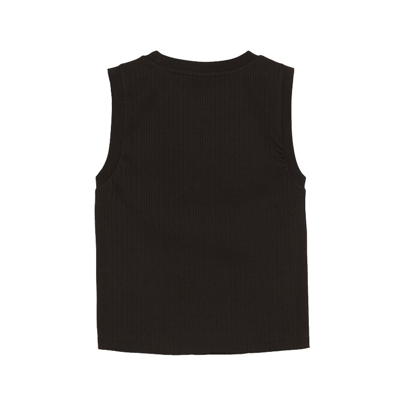 Puma Classics Ss24 Brand Logo Embroidered Solid Color Sports Casual Ribbed Sleeveless Vest Women Tops Black 626059-01
