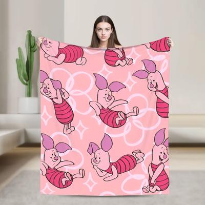 Pink Pig Winnie the Pooh Piglet Blanket  Flannel Awesome Breathable Throw Blanket for Bed Sofa Decoration,