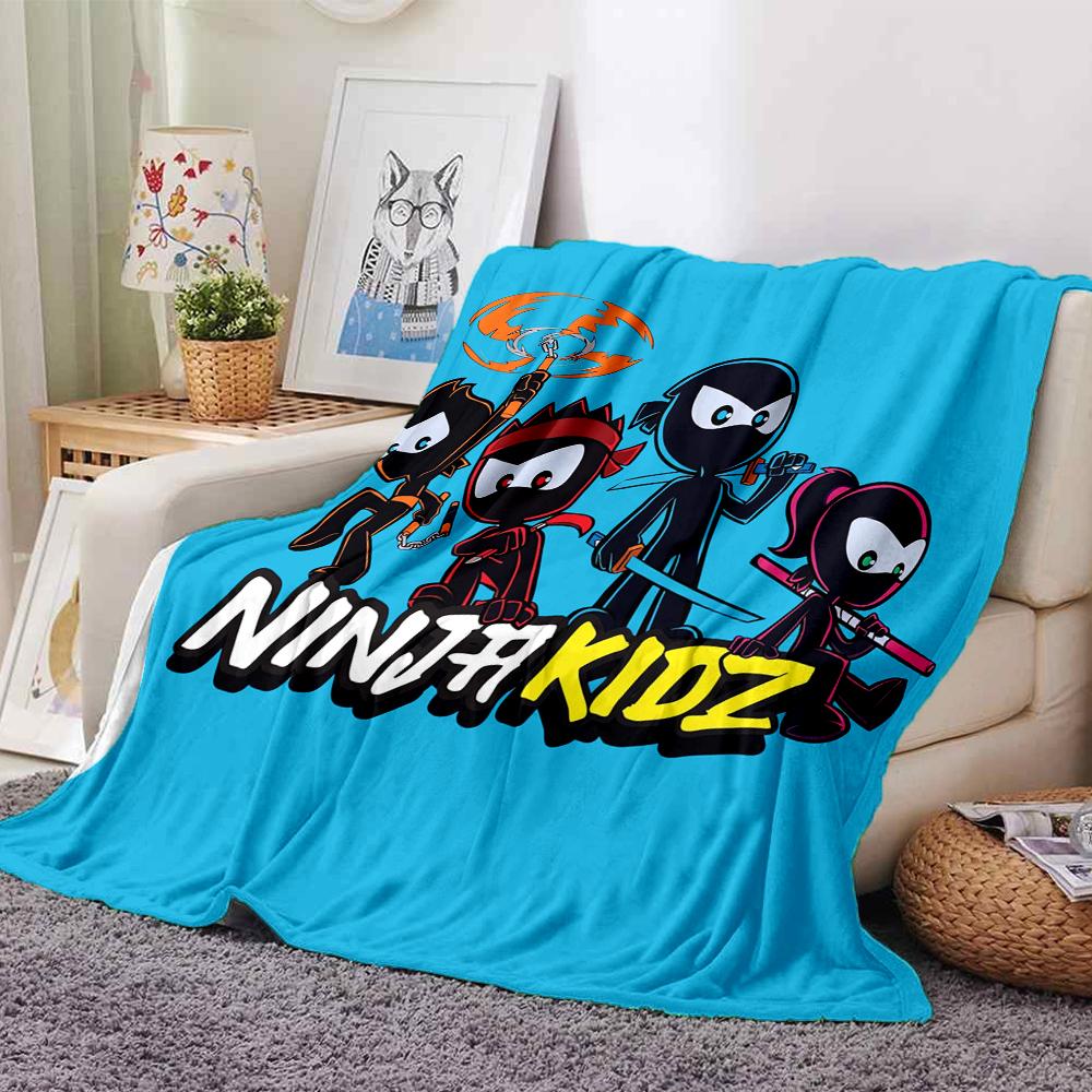 Ninja Kidz Theme Printed Blanket - Perfect for Couch, Bed, Travel & Outdoor Use | Machine Washable, Cozy & Durable.