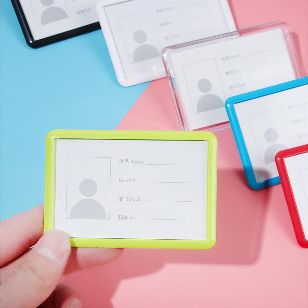 Name Tags Bank Credit Card Business ID Badge Holder Card Bag Card Holder With Pin Clip Badge Case