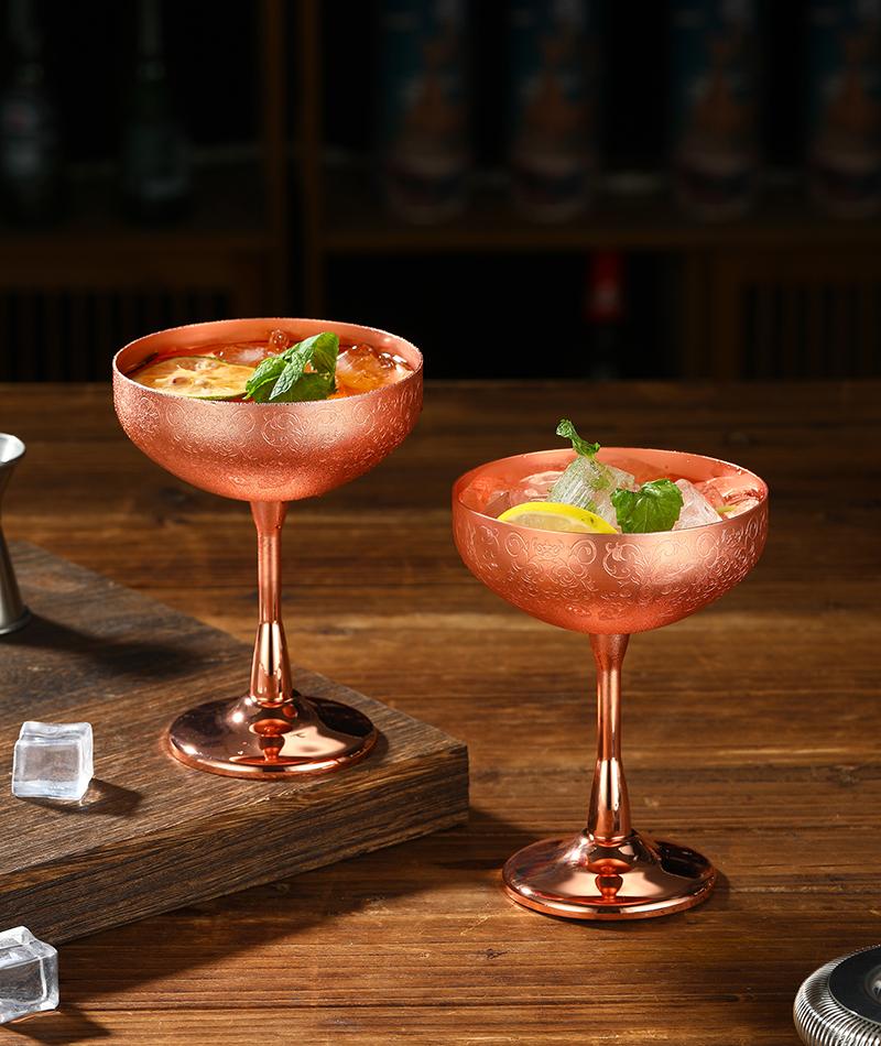 Bicchieri Coupe in Acciaio Inossidabile, Bicchieri da Cocktail Martini