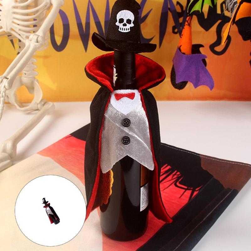Washable Cloth Wine Bottle Sleeve Halloween Decoration Tabletop Accessory For Wine Containers And Vases
