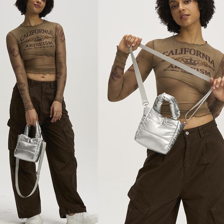 Jednoduchá lehká nylonová taška Malá dámská taška Clip Bavlněná kabelka Crossbody kabelka přes rameno