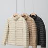 Light Down Jacket Women's Autumn and Winter Stand-up Collar Short Solid Color Versatile Light Warm Duck Down Thin Coat Tide