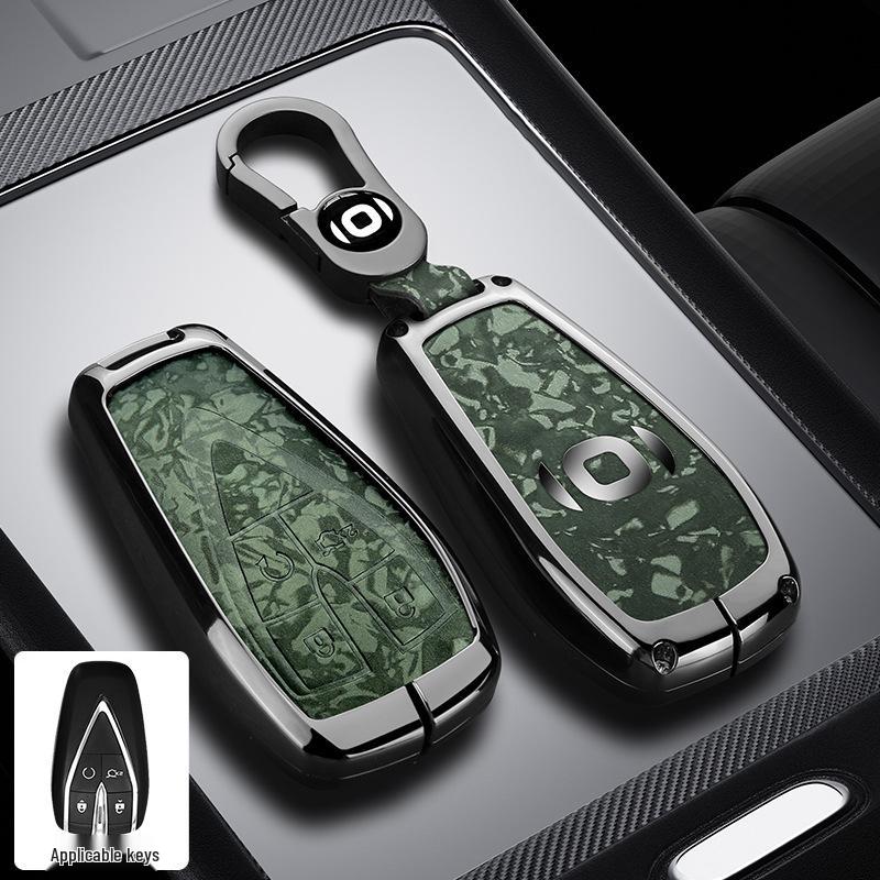 Changan Qiyuan A05/A06/A07 Schlüsseletui - Q05 125MAX Fernbedienung Metallgehäuse mit Leder-Druckknopf