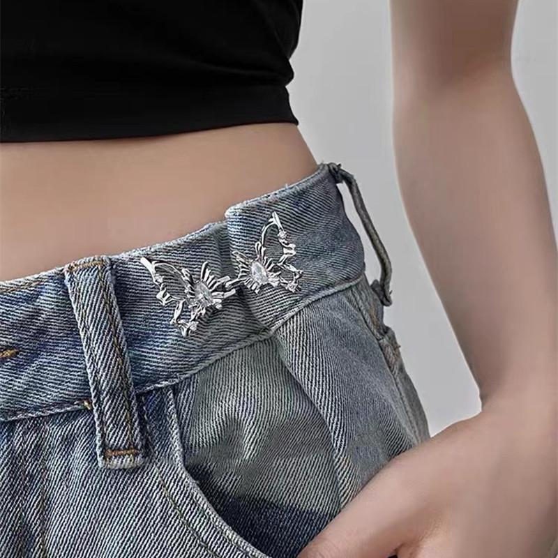 Temperament Hollow Butterfly Waist Tightening Tool Adjustable Waist Buckle Able Jeans Fixed Waist Buckle