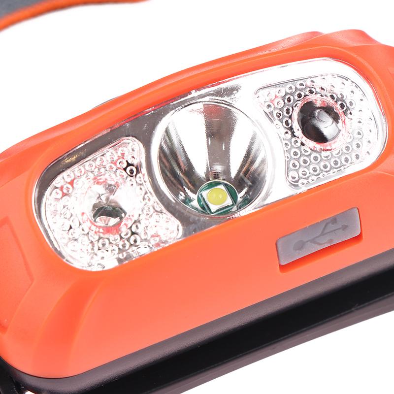 Built-In Battery Usb Rechargeable Outdoor Waterproof Camping Torch Lights Strong Light Headlamp Body Motion Sensor Headlight