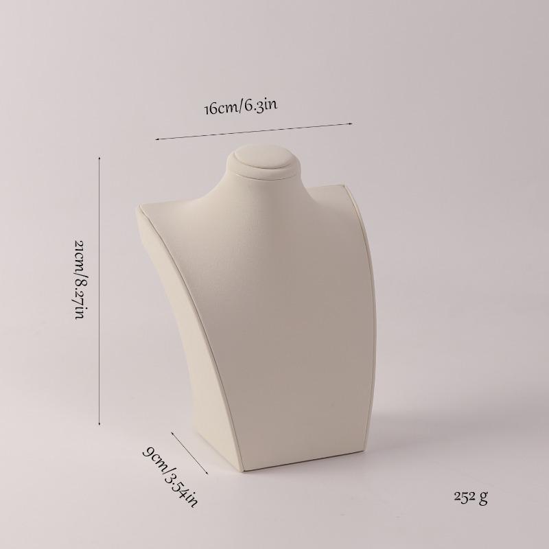 

Brushed Leather Necklace Display Stand Portrait Neck Pendant Displays Storage Rack Window Jewelry Display Shooting Props