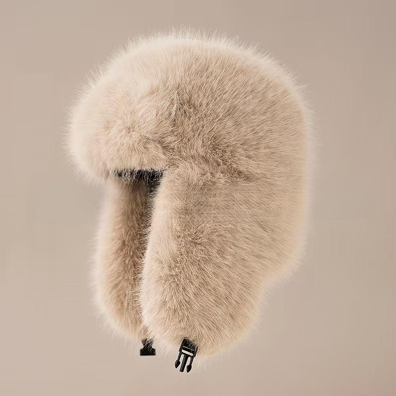 

Зимняя шапка-ушанка из искусственного меха для катания на лыжах и сноуборде бежевый