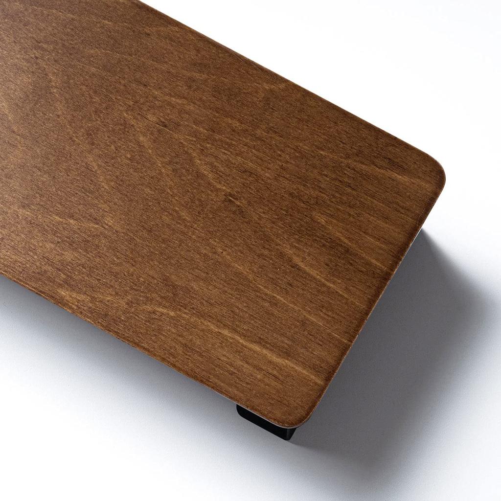 Sanwa Direct Desk Shelf, Soundbar Stand, 50cm Wide X 12cm Deep X 5cm High, Natural Wood and Steel, 200-STN061