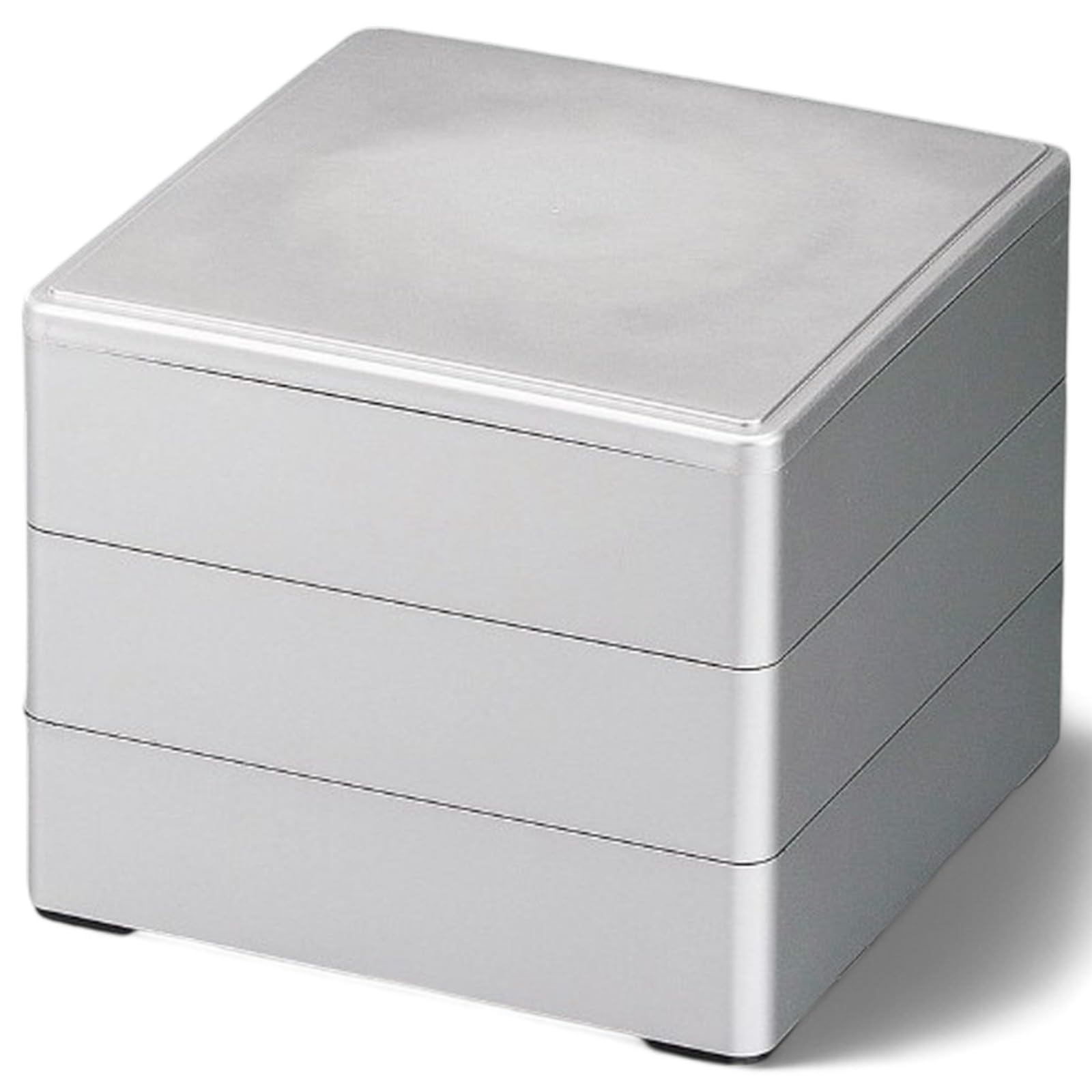 J-kitchens Lacquerware 3-Tiered Jubako Box, 5.0 inches, Silver, 15cm, Resin, Made in Japan