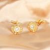 A pair of Copper sleeve studs, simple diamond studded men's and women's cufflinks, retro gold art dot diamond pattern design, accessories