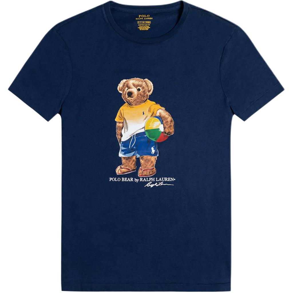 Polo Ralph Lauren Sport Bear Print Crew Neck Short Sleeve T-Shirt Men Tops 710752599-002