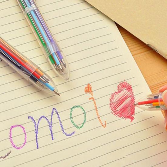 6 Farben 0,5 mm Kugelschreiber mit öliger Tinte für Büro und Schule, glatt schreibender Kugelschreiber