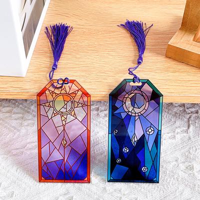Creative Sun And Moon Book Mark Acrylic Bookmarks Book Lovers Collection Reading Marker Friend Anniversary Gifts Stationery
