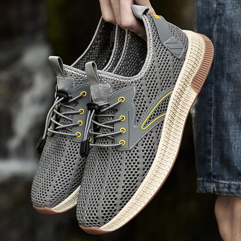Fashionable Outdoor Men Breathable Mesh Shoes Classic Men Anti Slip Soft Sole Mountaineering Shoes Speed Interference Water Shoe
