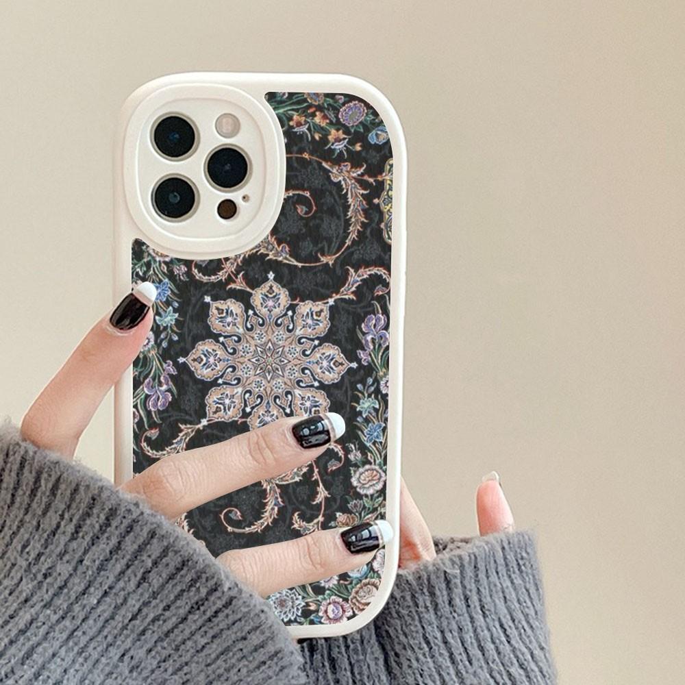 Persian Carpet Floral Art Phone Case Hard Leather For IPhone 16 15 14 13 12 Mini 11 14 Pro Max Xs X Xr 7 8 Plus Fundas