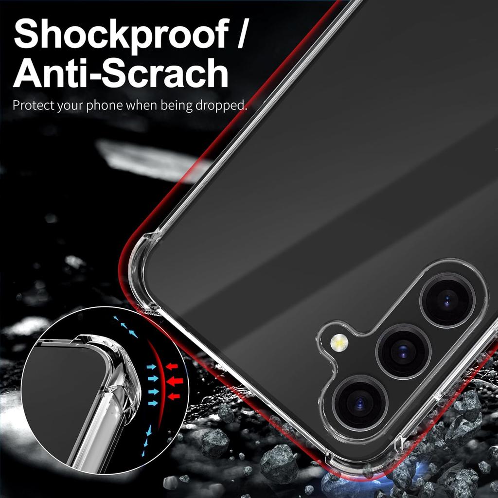 Shockproof Clear Silicone Case For Samsung Galaxy S24 Ultra S23 FE S22 Plus Soft TPU Shell A05 A15 A25 A35 A55 Bumper Back Cover