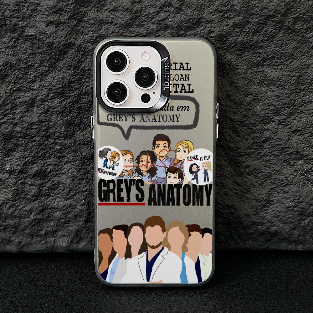 TV Grey's Anatomy Phone Case for iPhone 17 Air 16 16e 15 14 Plus 13 12 11 Pro Max X Xs XR 8 Colorful Silver Hard Cover