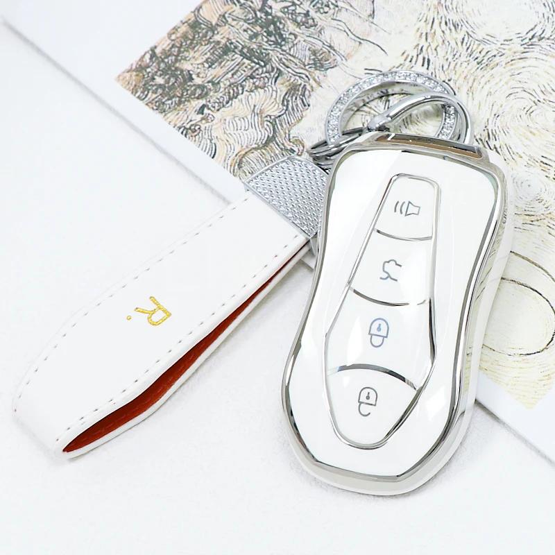 Tpu Car Key Case Cover Protector Fob For Geely Atlas Pro Boyue Tugella Azkarra Fy11 Emgrand Gs X6 Suv Ec7 Keychain Accessories
