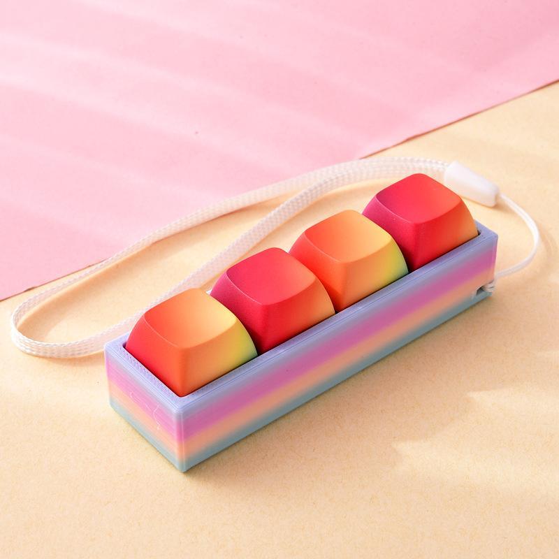 Portable Small Size Stress Relief Toy with Button Lanyard Pocket Fidget Toy for Anxiety Alleviation Commute Daily Use