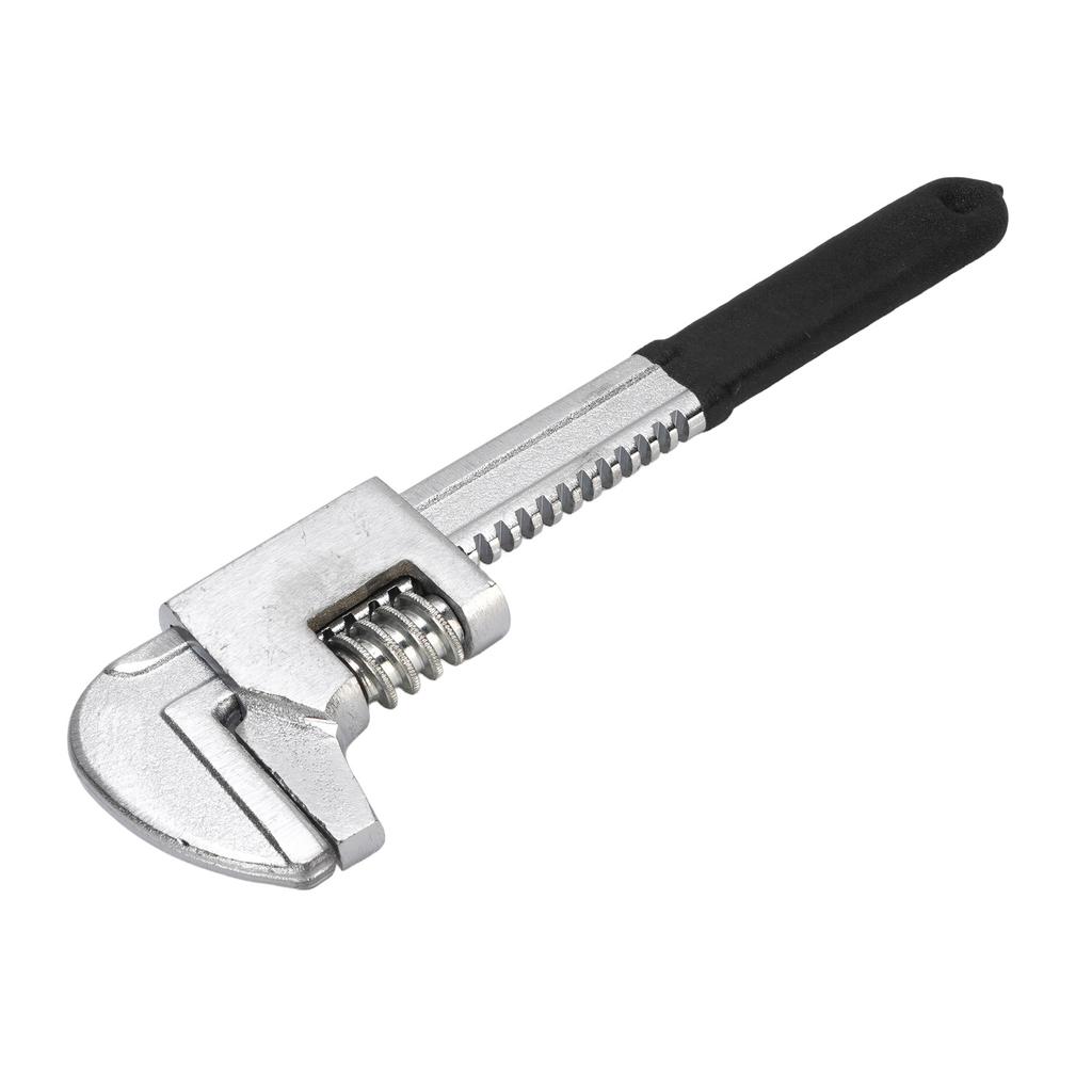 Automotive Wrench 9in Adjustable Wide Jaw Opening 2.64in F Shaped for Automobiles Construction Machine Maintenance Black