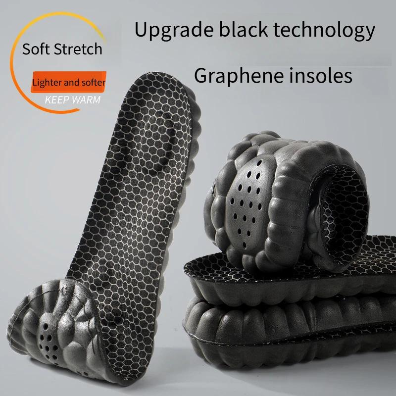 

Graphene Antibacterial Shoes Insole Arch Support Orthopedic Insoles for Feet Quality Shock Absorbing Sports Fitness Shoe Sole EU37-38 чорний