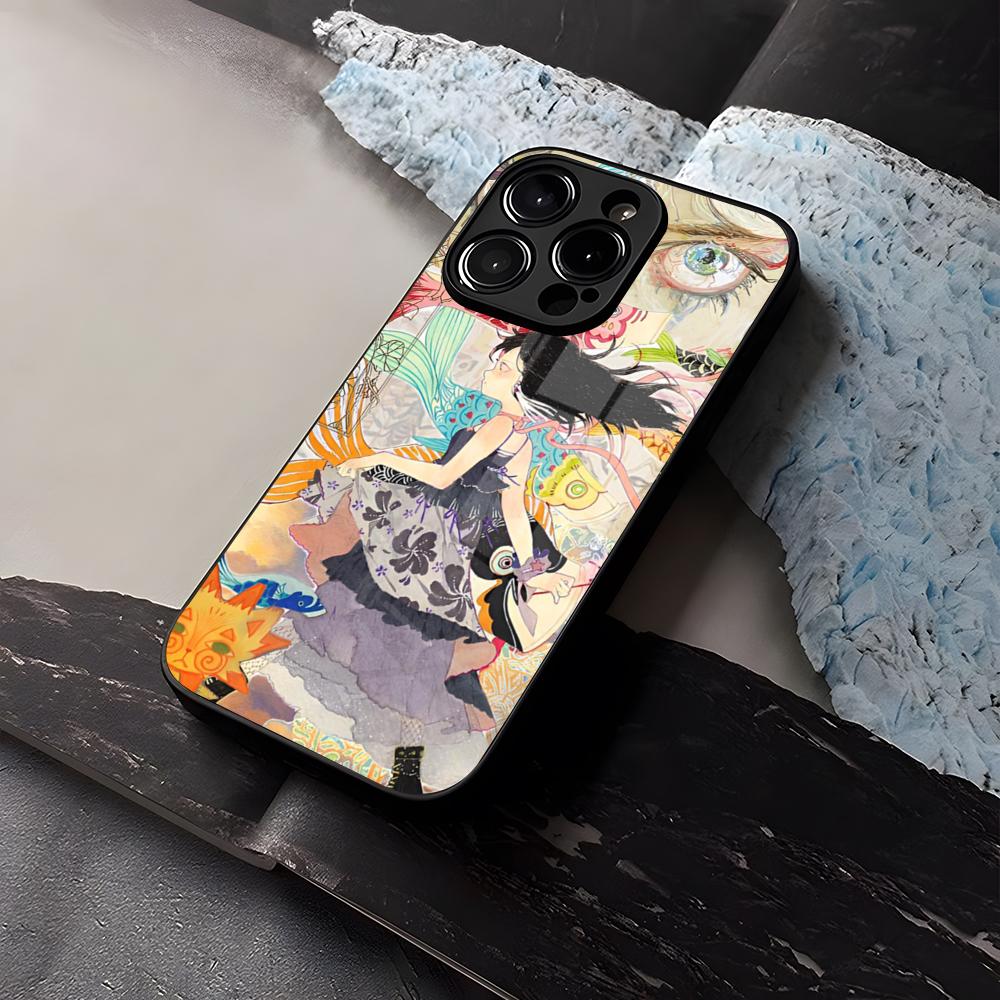 Aya Takano Paintings Phone Case Tempered Glass For IPhone 16 17 13 14 12 15 11 Pro Max Plus Mini X XR SE2020 Coque