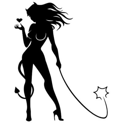 10.2x12.7 cm Sexy Devil Girl Impermeabile Car Styling Adesivo per finestra Decorazione decalcomania
