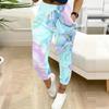 Summer Ladies Floral Print Sweatpants Loose Fit Drawstring Joggers Elastic Cuff Daily Casual Pants