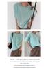 Rong Tai Women's Multi-color Cashmere Knit Top - Round Neck, Mid-Sleeve, Soft & Loose