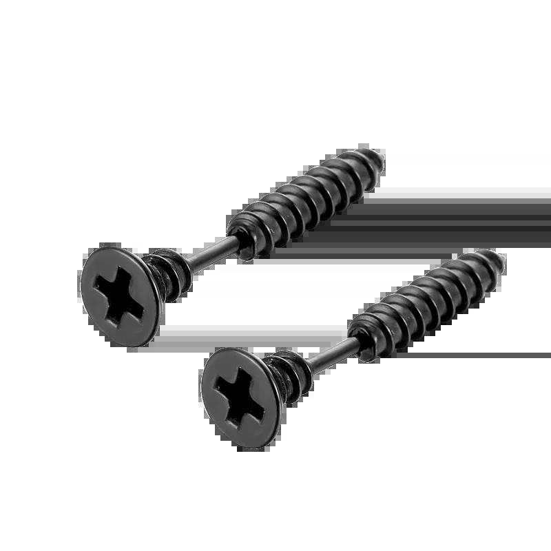 2Pcs Women Men Earrings Stainless Steel Piercing Nail Screw Stud Earrings Punk Rock Helix Ear Piercings Spiral Jewelry