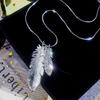 Dichiarazione Foglie Piuma A Forma Di Collane Lunghe Per Le Donne Collana Choker Di Cristallo Pendenti Catena Di Maglioni Alla Moda Gioielli Con Ciondoli Regali