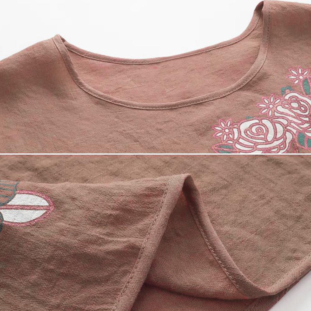 Women Short Sleeve T-shirt Top Pants Floral Print Loose Loungewear Home Outfit Women's Clothing