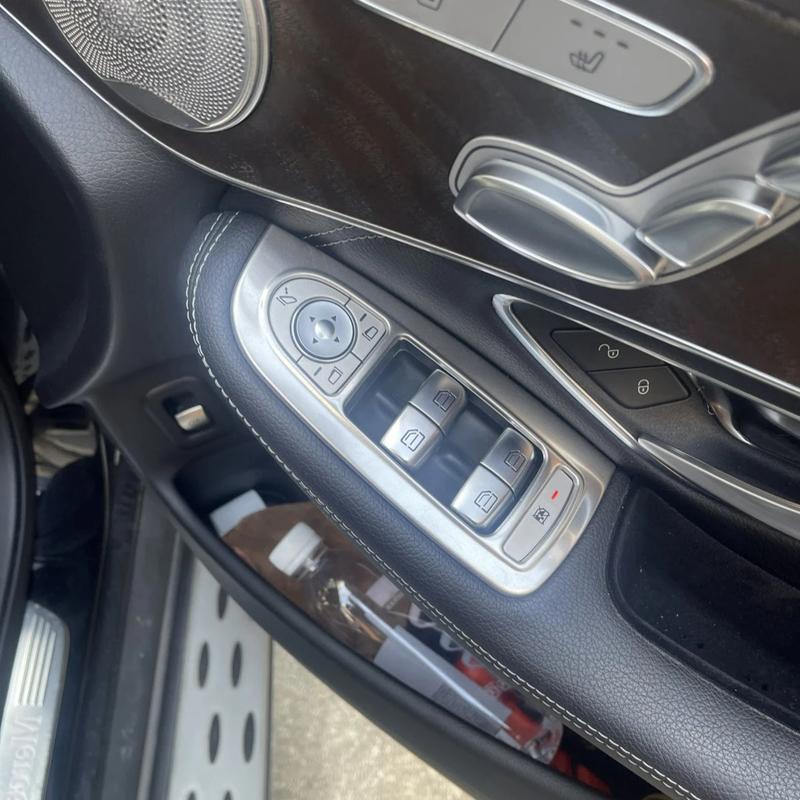 Right helm For Mercedes-BenzW205 X253 C-Class GLC interior door armrest window lift switch button panel cover decorative sticker